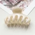 Molla per capelli con effetto marmo bianco, elegante artiglio in acetato per donna. - Beige (89966)