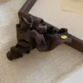Brown polka dot fabric hair claw clip retro elegant hair accessory for women chic daily wear - Coffee Polka Dot Fabric Claw Clip (4#) / Brown