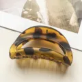 Elegante Haarklammer mit Schildpatt-Muster, großes geometrisches Design für schönes Haar. - Mond-Hohlstil / 10.5cm / Matt Schildpatt