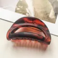 Koreanische Schildpatt Haarklammer große geometrische hohle Haarspange elegante Frisur Accessoires - Mond-Hohlstil / 10.5cm / Mattiertes Schildpatt