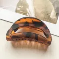 Elegante Schildpatt Haarklammer Bogen Geometrische Harz Haarkralle für Damen Haar - Mond-Hohlstil / 10.5cm / Matt Kaffee Leopard