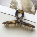 Koreanischer Stil PC große geometrische hohle Schildpatt Haarklammer elegantes Haarzubehör. - Geometrischer Kreuzstil / 13cm / Matt Schildpatt