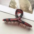 Große geometrische hohle Haarklammer, koreanischer Stil Harz Schildpatt Haarspange für Damen. - Gekreuzt / 13cm / Mattiertes Schildpatt