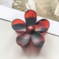 Große rote Schildpatt Blumen Haarklammer, elegante Acetat Harz Haarklammer für Damen. - Blumenstil / 7.5cm / Mattiertes Schildpatt