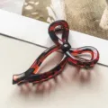 Elegante Schildpatt Schleife Haarklammer große geometrische Haarsprosse für Damen. - Hohle Schleife Stil / 10cm / Glänzendes Schildpatt
