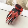 Koreanischer PC Hohl Haarklammer große geometrische Design elegante Schildpatt Haarspange für Damen - Drei-Zahn Entenschnabel-Clip / 9cm / Mattiertes Schildpatt