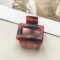 Schildpatt rechteckige hohle Haarklammer geometrisches elegantes Haaraccessoire für Damen - Kleiner Quadratischer Hohlstil / 5cm / Mattiertes Schildpatt