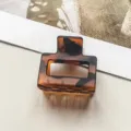 Schildpatt Rechteckige Hohl Haarklammer Elegantes Geometrisches Haaraccessoire! - Kleiner Quadratischer Hohlstil / 5cm / Matt Kaffee Leopard
