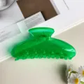 Molla per capelli trasparente verde jelly shark clip per donna accessori eleganti - Verde scuro
