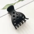 Black matte hollow hair claw clip for women elegant shark clip hairpin detail view accessory - Matte Black