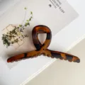 Große 13cm Schildpatt Kreuz Haarkralle, hochwertige dicke PC Haarklammer für elegante Frisuren. - Mattes Kreuz-Design / 13cm / Matt Kaffee Leopard
