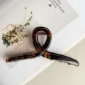 Große Kreuz Haarklammer 13cm schicke Schildpatt Haarklammer für dickes Haar Styling Zubehör - Glänzender Kreuzstil / 13cm / Glänzend Kaffee Leopard