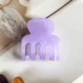 Transparent purple jelly hair claw clip for women elegant daily styling ponytail accessory detail view - Light Purple