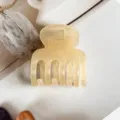 Translucent jelly color hair claw clip, stylish minimalist design for daily hair styling. - Light Yellow