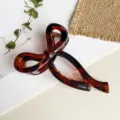 Eleganter Haargreifer mit Schildpatt-Muster und Schleife, modische Haarklammer für Damen. - 10cm / Glänzendes Schildpatt