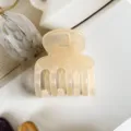 Jelly resin hair claw clip, minimalist translucent cream design for daily elegant ponytails. - Light Orange