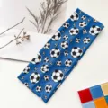 Blue soccer ball pattern elastic sports headband, unisex anti-sweat hair band for fitness. - 8.5cm Soccer Headband / Blue
