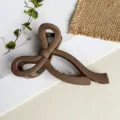 Matte braune Schleife Haarklammer, elegante Haarkralle für stilvolles Styling und schöne Frisuren. - 10cm / Mattes Kaffee