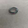 Dark resin ring with red crystal, minimalist geometric design summer fashion jewelry. - Ring - Gray