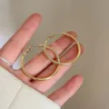 Boucles d'oreilles créoles torsadées en or pour femmes, bijoux élégants et chic - Créoles torsadées dorées (27#) / Or