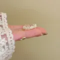 Exquisite hollow flower ring detail, elegant French style silver metal adjustable fashion jewelry. - Hollow Flower / Adjustable Open / Silver