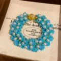 Pulsera tejida de cuentas azules joyería de moda hecha a mano accesorio estético elegante y chic - Pulsera-Azul