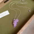 Collana di perle di cristallo di vetro colorato estivo catena serpente argento variante - 32# Collana - Viola