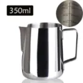 Jarra para espumar leche de acero inoxidable 350ml taza café latte art con escala interna. - 350 ml con escala - 304