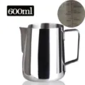 Jarra para Espumar Leche de Acero Inoxidable 600ml Taza de Café con Medida Interna - 600 ml con escala - 304