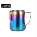 Jarra para espumar leche de acero inoxidable 350ml arco iris taza cafetera para barista - 350 ml multicolor con escala - 304