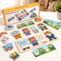 Puzzle d'habillage d'animaux en bois pour enfants, jouet educatif d'apprentissage. - Puzzle d'Habillage d'Ours