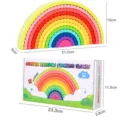 Blocs à empiler en bois arc-en-ciel jouet éducatif pour l'apprentissage des enfants. - Set 3 - Grands blocs de construction arc-en-ciel