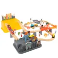 Ensemble de train en bois circuit de ville scène jouet éducatif puzzle pour les enfants. - Piste en Boîte de Rangement de 80 Pièces / Ensemble de 80 Pièces (32x23.5x21cm)
