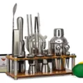 Ensemble de shaker à cocktail en acier inoxydable avec support acrylique modèle outil. - 350ml