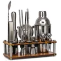 Kit de shaker à cocktail en acier inoxydable avec support en acrylique pour bar et fête - 550ml