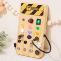 Wooden busy board sensory toy for kids toddler early education learning circuit switches LED lights - [Set 1] Long Switch Busy Board 0.47kg