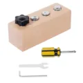 Jouet en bois bloc de vis pour enfants motricité fine Montessori outil d'apprentissage - Appariement d'Écrous à Quatre Trous