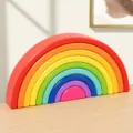 Jouet d'empilement arc-en-ciel en bois, bloc d'entraînement à l'équilibre éducatif, coloré. - Set 1 - Petits blocs de construction arc-en-ciel