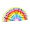 Jouet de blocs empilables arc-en-ciel à arches ondulées colorées, variante pastel. - Set 4 - Grands blocs de construction macaron