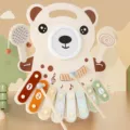Wooden bear musical xylophone toy for kids early educational percussion play skills. - [Set 3] Portable Bear Xylophone