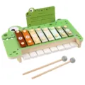 Wooden musical toy for kids, xylophone and piano combo with cute crocodile design and mallets. - [Set 4] Crocodile Mini Piano