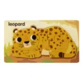 Puzzle en bois léopard pour enfants, jouet éducatif d'apprentissage chiffres 1-10 bébé - [Set 1] Léopard