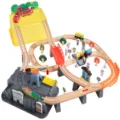 Enfants jouet train en bois, ensemble de puzzle ferroviaire électrique pour 3 ans et plus - Ensemble de Piste de Train / Ensemble de 85 Pièces