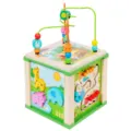 Cube d'activités en bois avec labyrinthe de perles, jouet éducatif multifonctionnel. - Boîte d'Intelligence Carrée Multifonctionnelle
