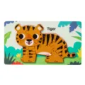 Puzzle en bois tigre pour enfants, jouet éducatif d'apprentissage des chiffres, animal mignon. - [Set 4] Tigre