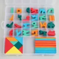 Enfants education precoce puzzle en bois tangram batons de comptage jouet ensemble jeu - Boîte d'Apprentissage des Chiffres Arabes