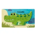Wooden crocodile puzzle toy with numbers, cute cartoon early education learning toy for kids. - [Set 6] Crocodile