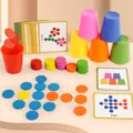 Enfants empilement tasses tri des couleurs jouet bois plastique logique education jeu - Gobelets de Tri des Couleurs