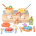 Ensemble de cuisine jouet en bois pour enfants, cuisinière et accessoires. - Ensemble de Jouets de Cuisine