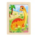Jouet puzzle en bois pour enfants 12 pièces dinosaure éducatif apprentissage cadeau - Dinosaure 2
